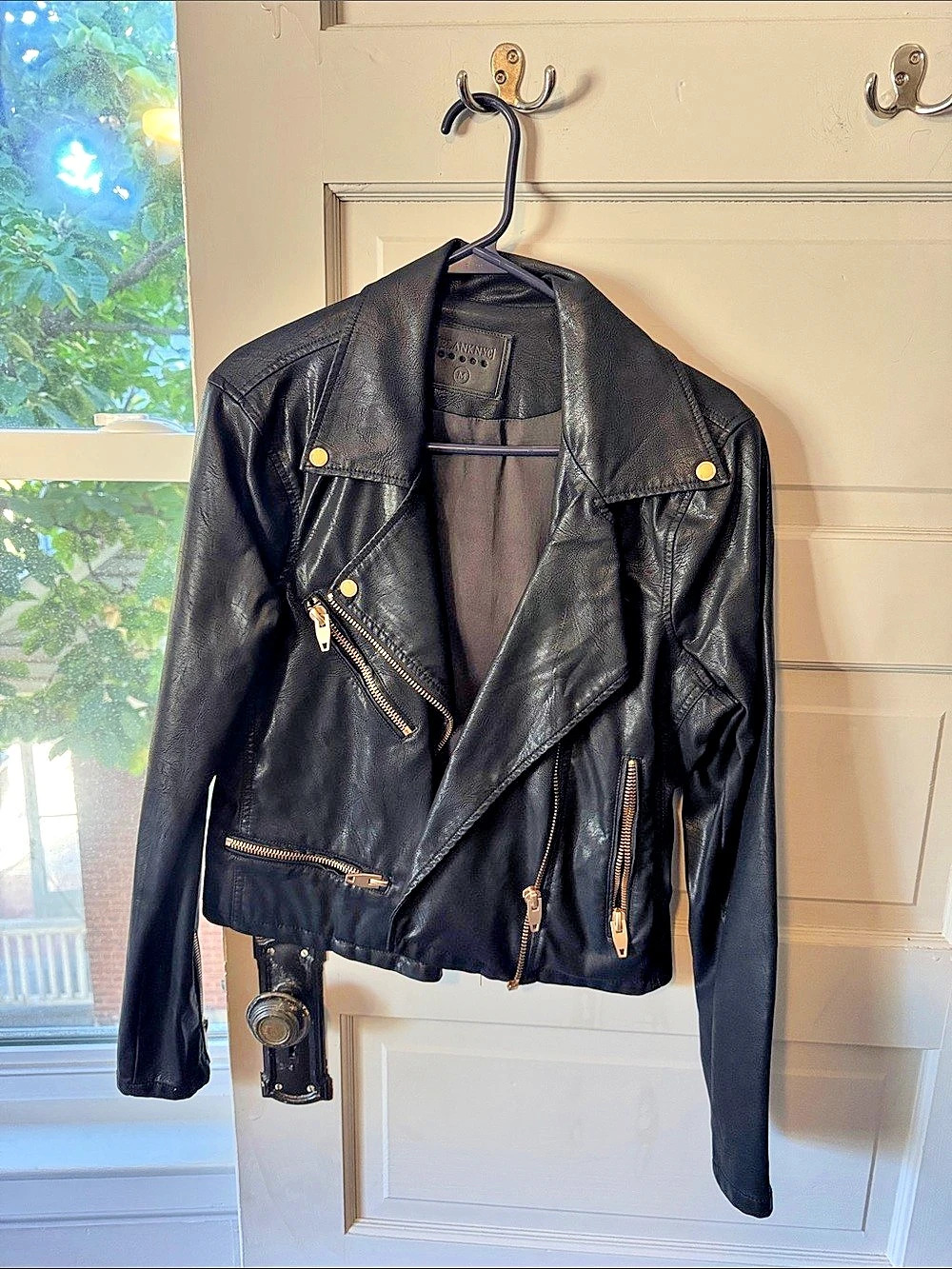 Blank NYC Leather Moto Jacket in Black Size Medium Like New